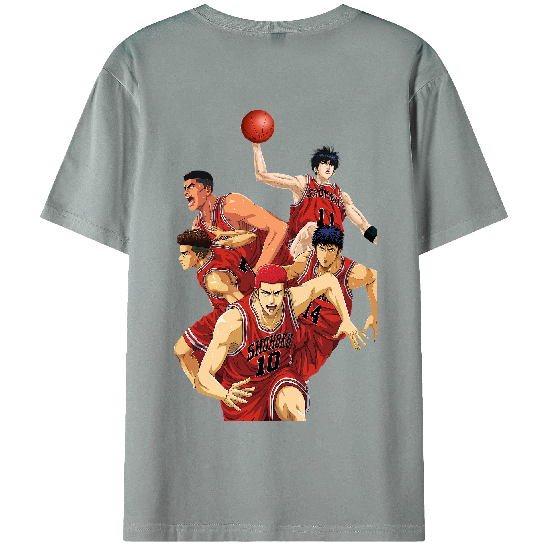 （画像用） SLAM DUNK／スラムダンク 綿100％ メンズ半袖Tシャツ（バックプリント） 通気性